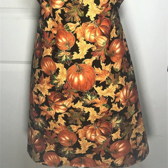 Harvest Pumpkins Halloween or Autumn Colorful APRON Women's Kitchen Apron - Picture 3 of 3